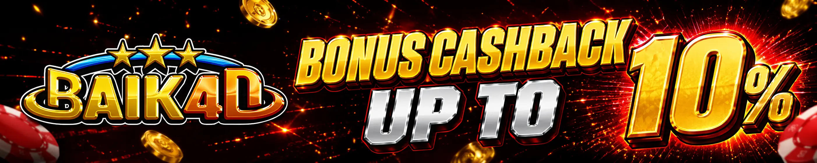 BONUS CASHBACK MINGGUAN 10% BAIK4D